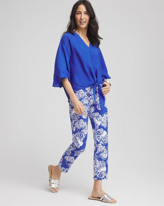 Brigitte Seashell Pull-On Cropped Pants - image 2